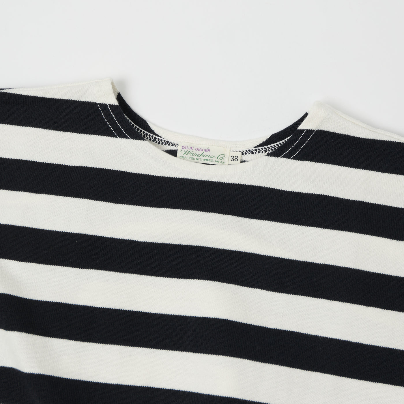 Warehouse & Co 4094 Duck Digger Stripe T-Shirt - Off White/Black