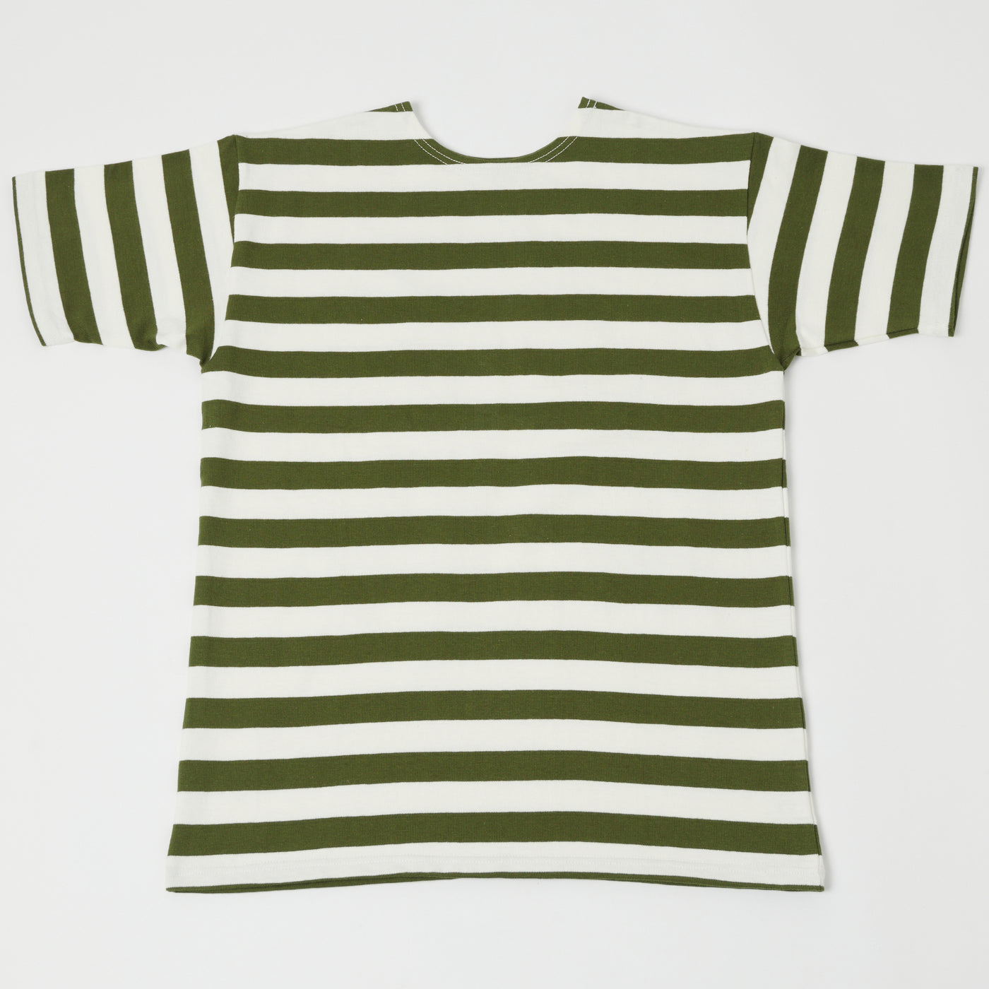 Warehouse & Co 4094 Duck Digger Stripe T-Shirt - Off White/Green