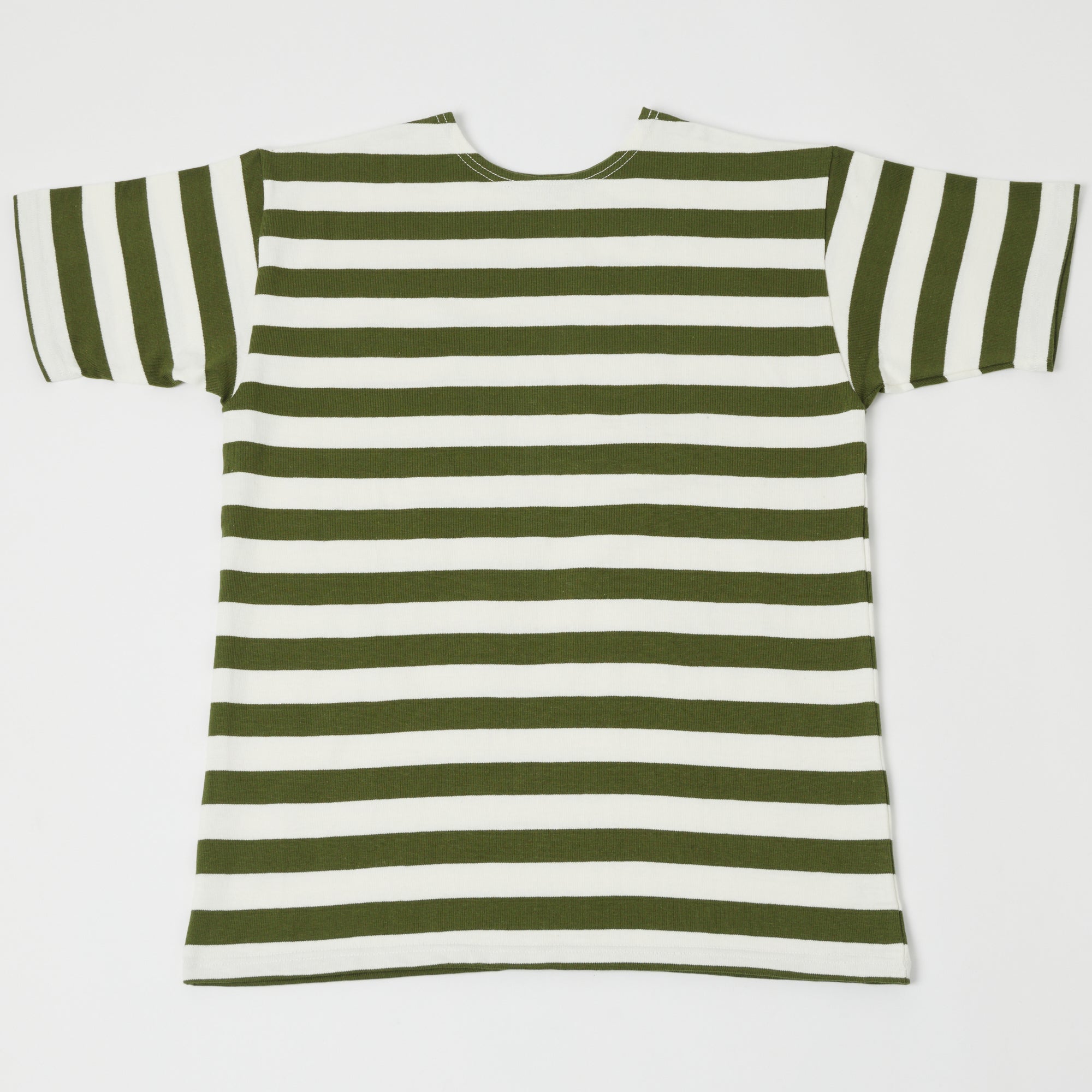 Warehouse & Co 4094 Duck Digger Stripe T-Shirt - Off White/Green