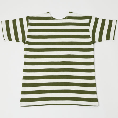 Warehouse & Co 4094 Duck Digger Stripe T-Shirt - Off White/Green