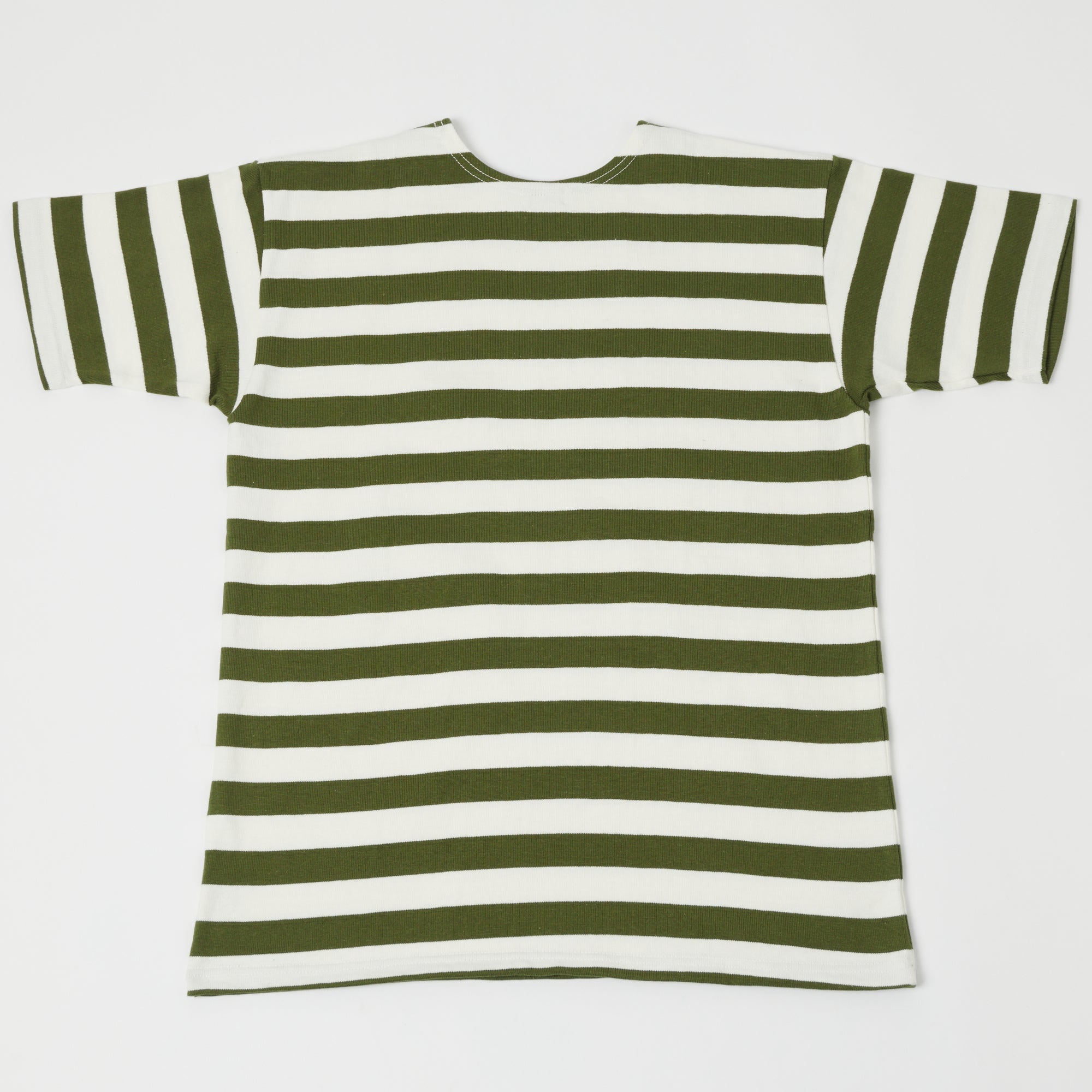 Warehouse & Co 4094 Duck Digger Stripe T-Shirt - Off White/Green
