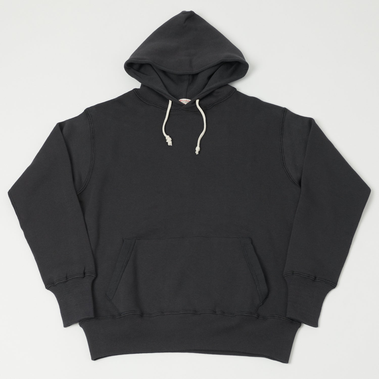 Warehouse & Co 450 Two Needle Hooded Sweatshirt - Black/Sumikuro