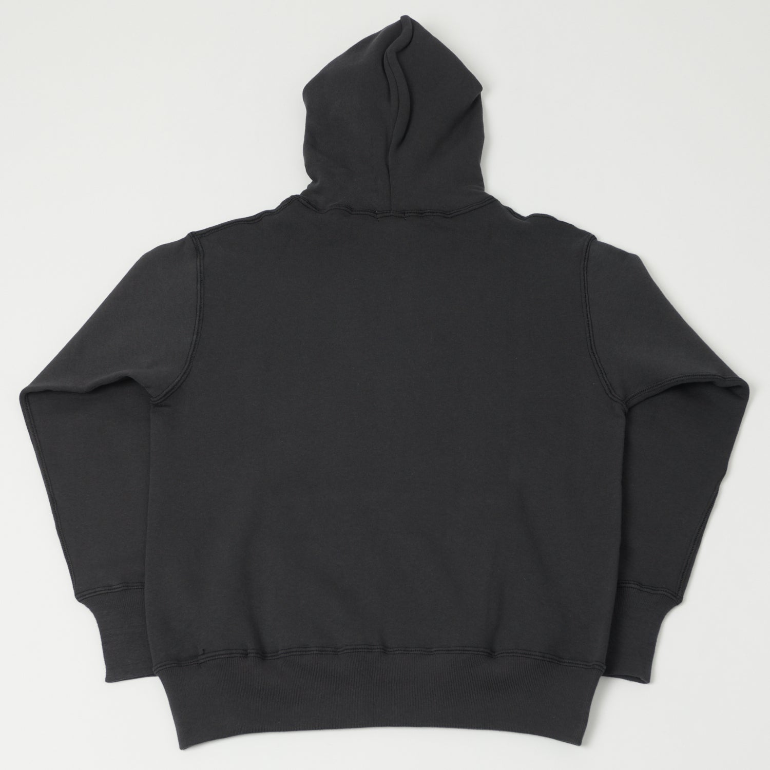 Warehouse & Co 450 Two Needle Hooded Sweatshirt - Black/Sumikuro