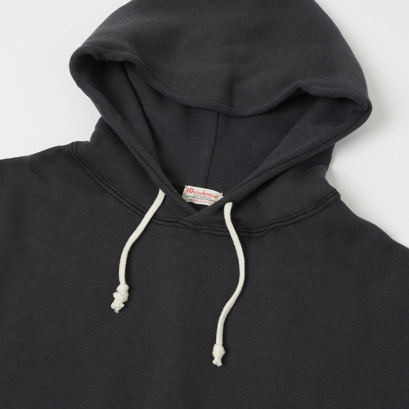 Warehouse & Co 450 Two Needle Hooded Sweatshirt - Black/Sumikuro