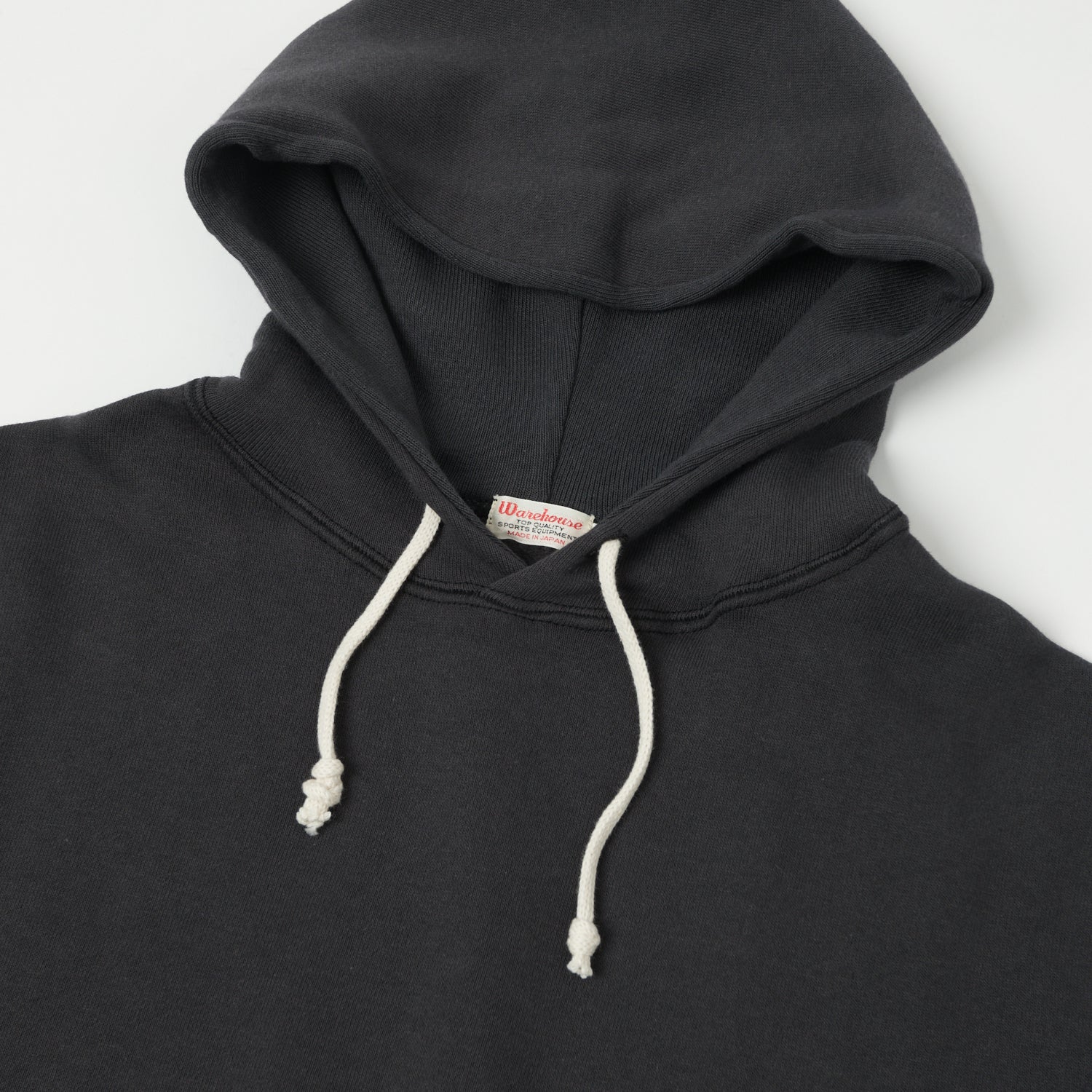 Warehouse & Co 450 Two Needle Hooded Sweatshirt - Black/Sumikuro