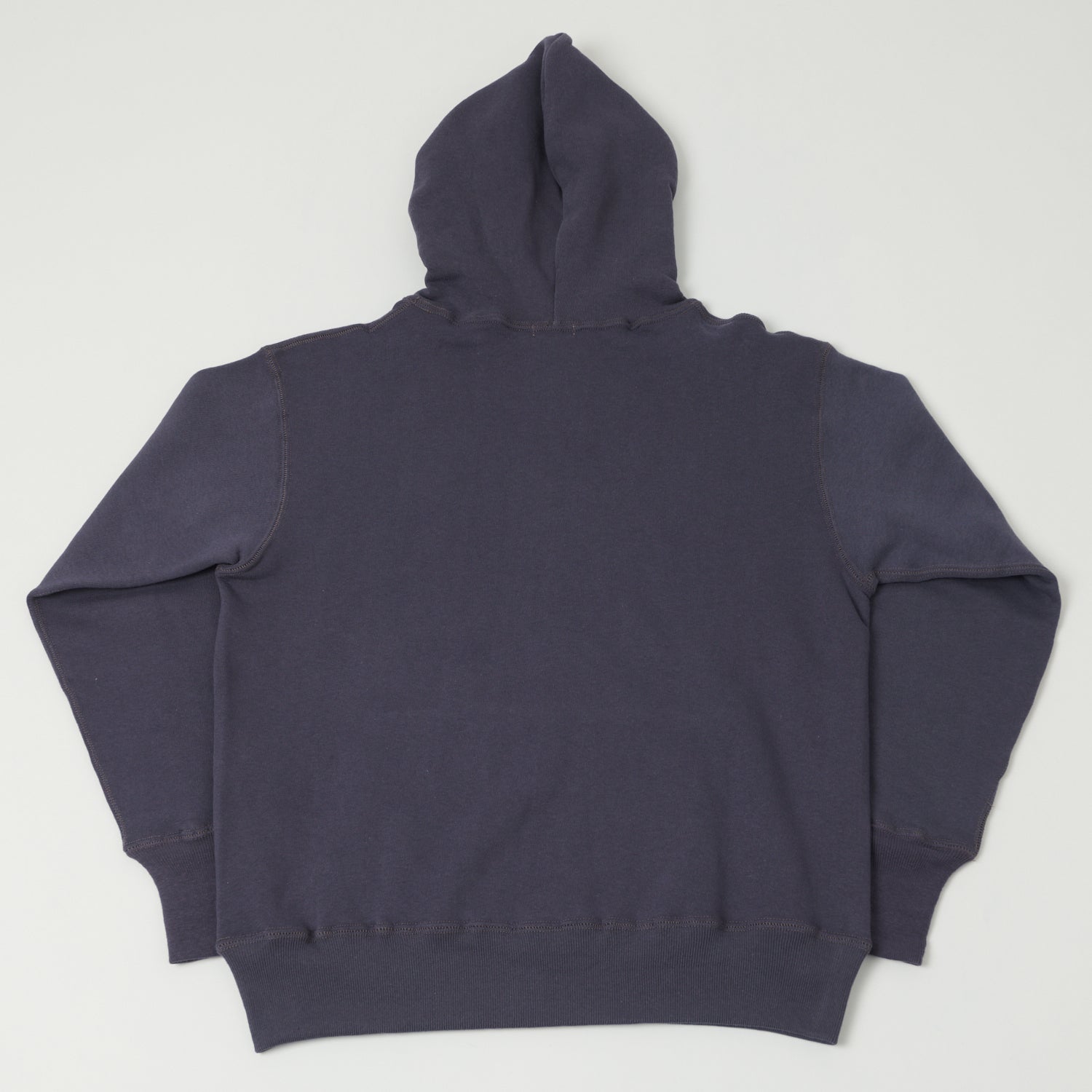 Warehouse & Co 450 Two Needle Hooded Sweatshirt - Navy/Eggplant