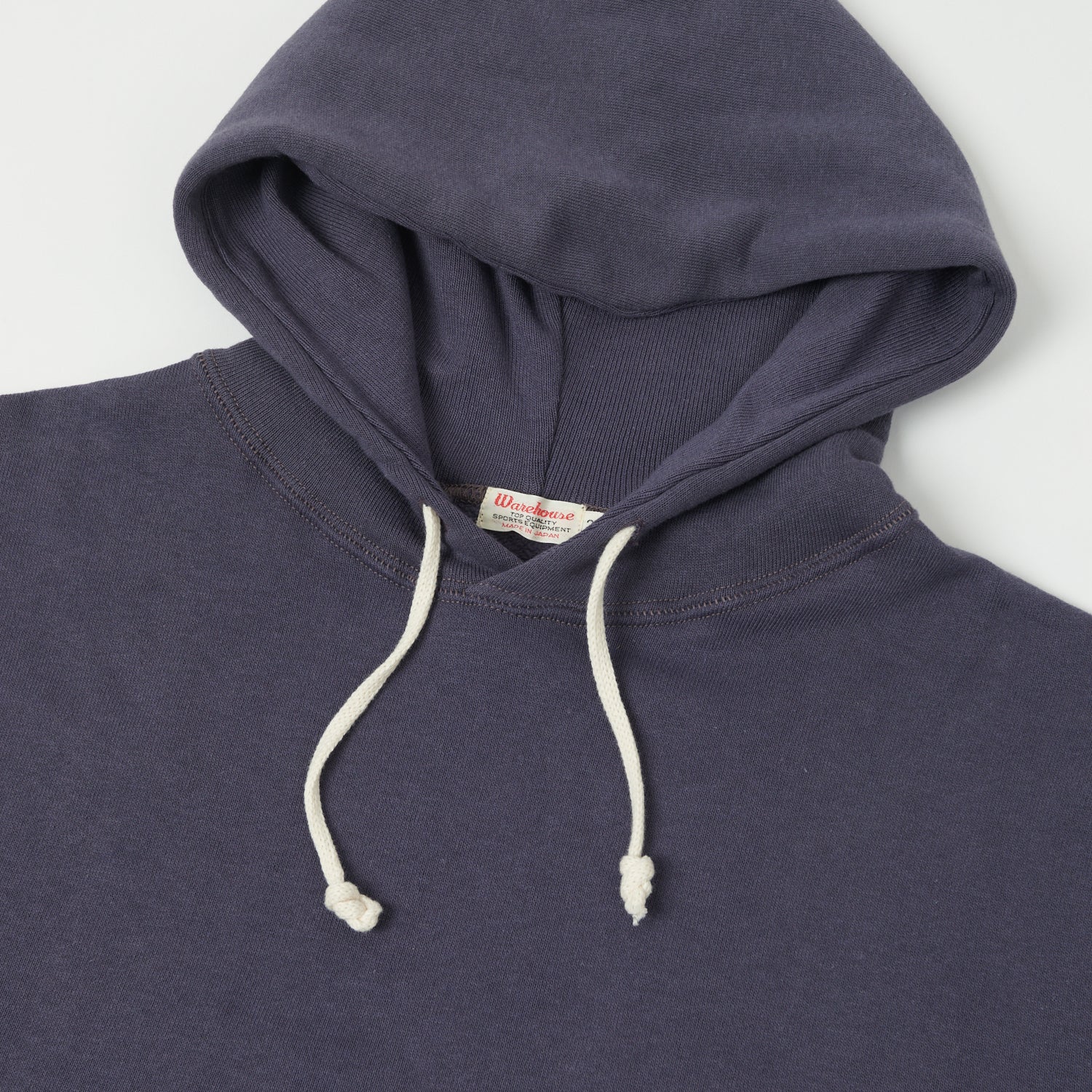 Warehouse & Co 450 Two Needle Hooded Sweatshirt - Navy/Eggplant