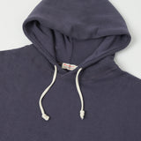 Warehouse 450 Two Needle Hooded Sweatshirt - Navy/Eggplant