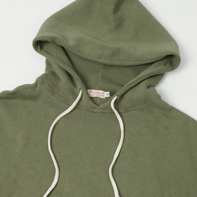 Warehouse 450 Two Needle Hooded Sweatshirt - OD Green