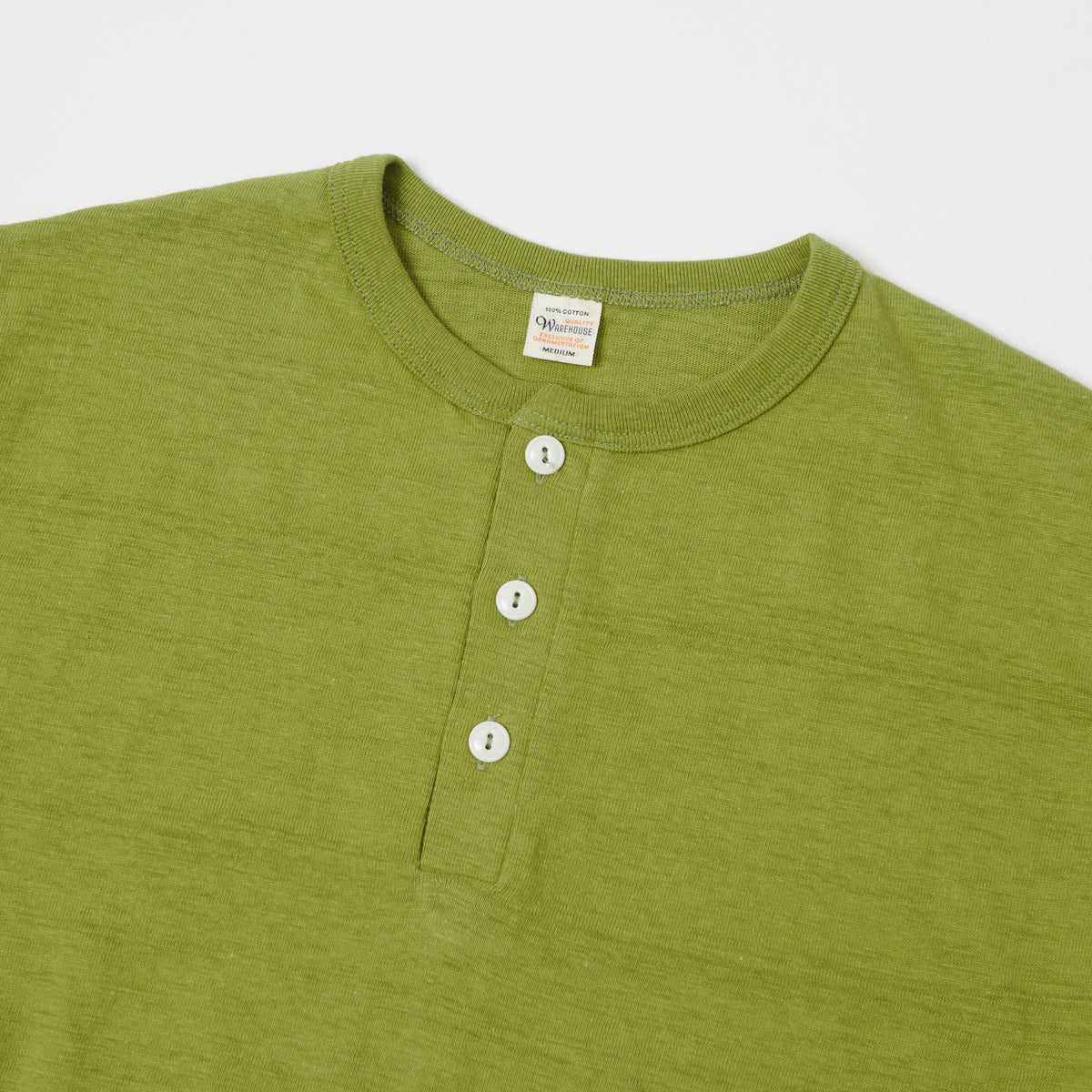 Warehouse & Co 4601 Henley T-Shirt - Grass Green