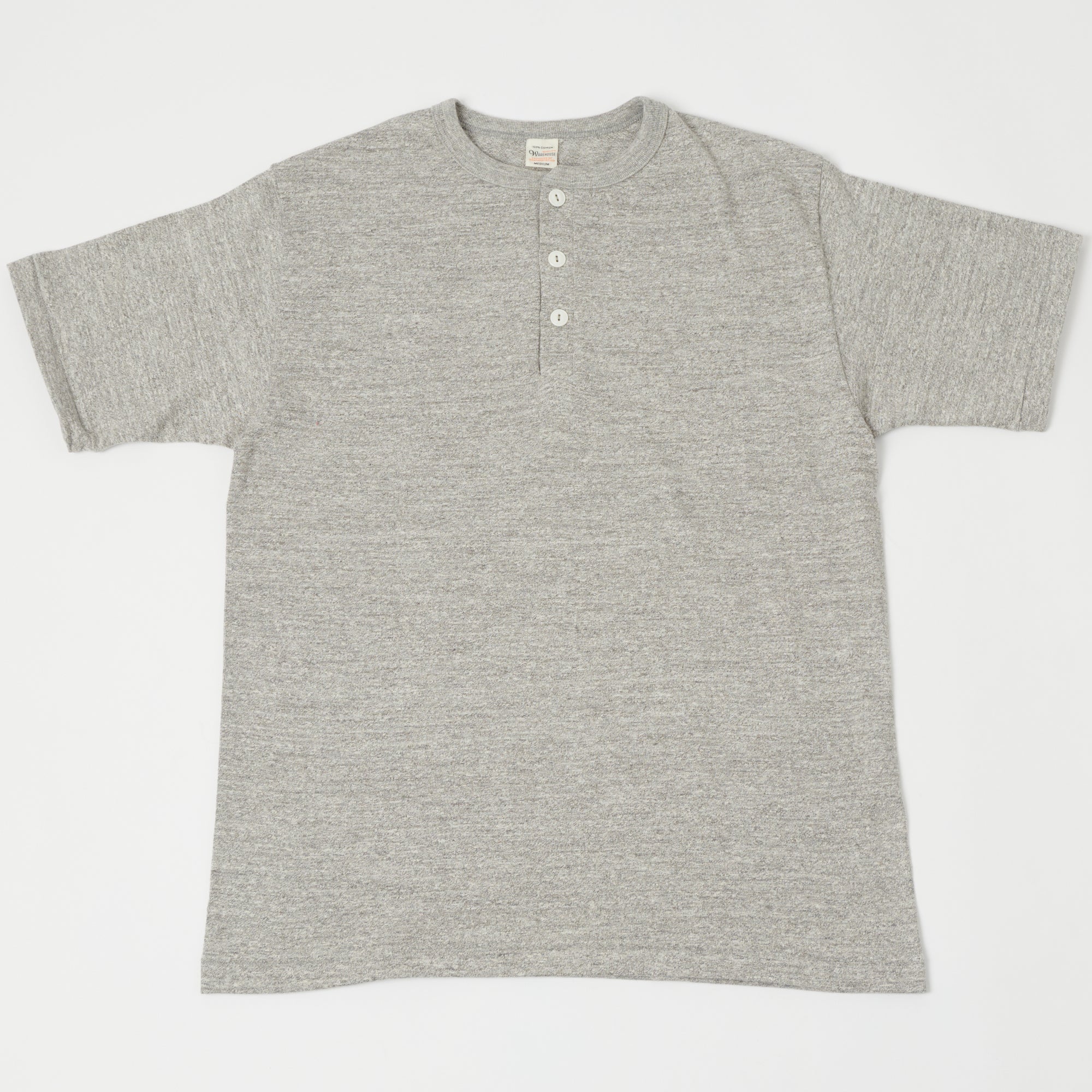 Warehouse & Co 4601 Henley T-Shirt - Heather Grey