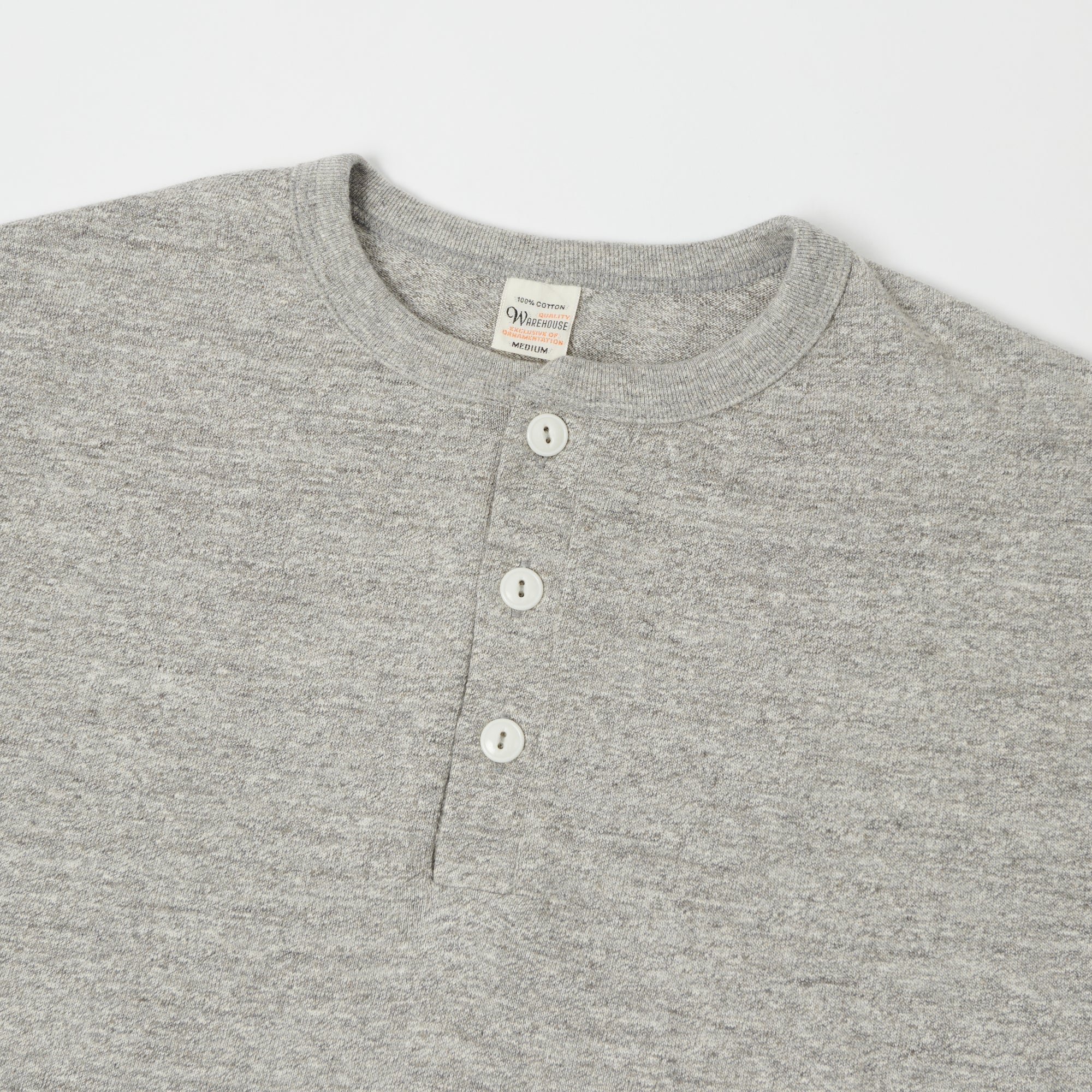 Warehouse & Co 4601 Henley T-Shirt - Heather Grey