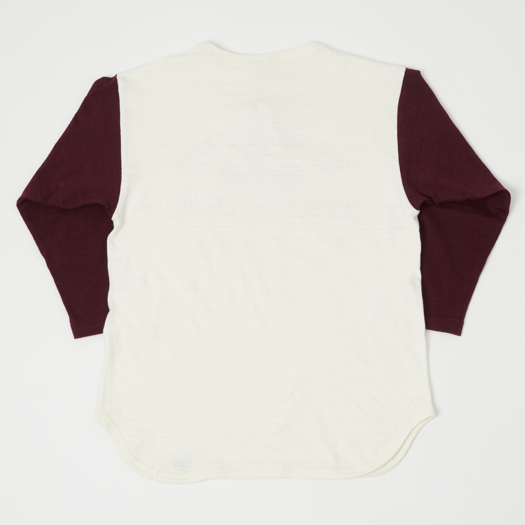 Warehouse & Co 4800 Baseball T-Shirt - Cream/Bordeaux