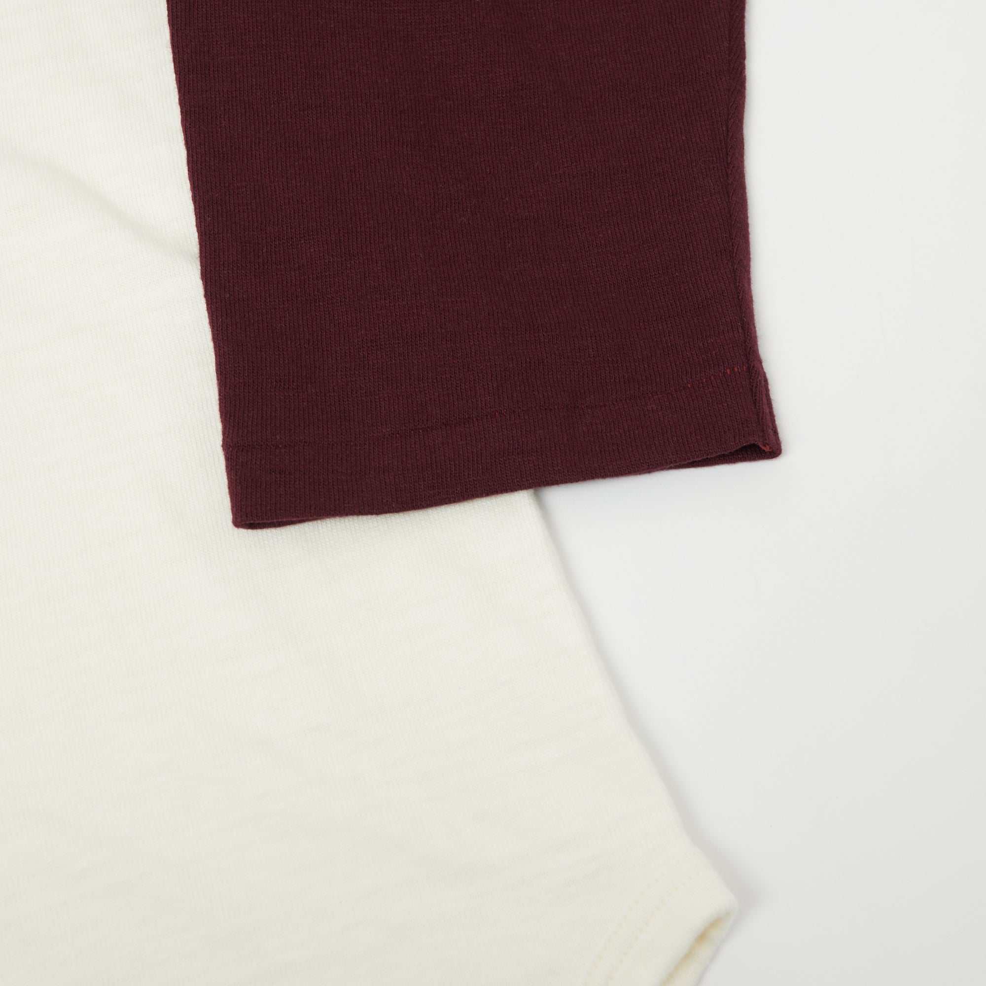 Warehouse & Co 4800 Baseball T-Shirt - Cream/Bordeaux