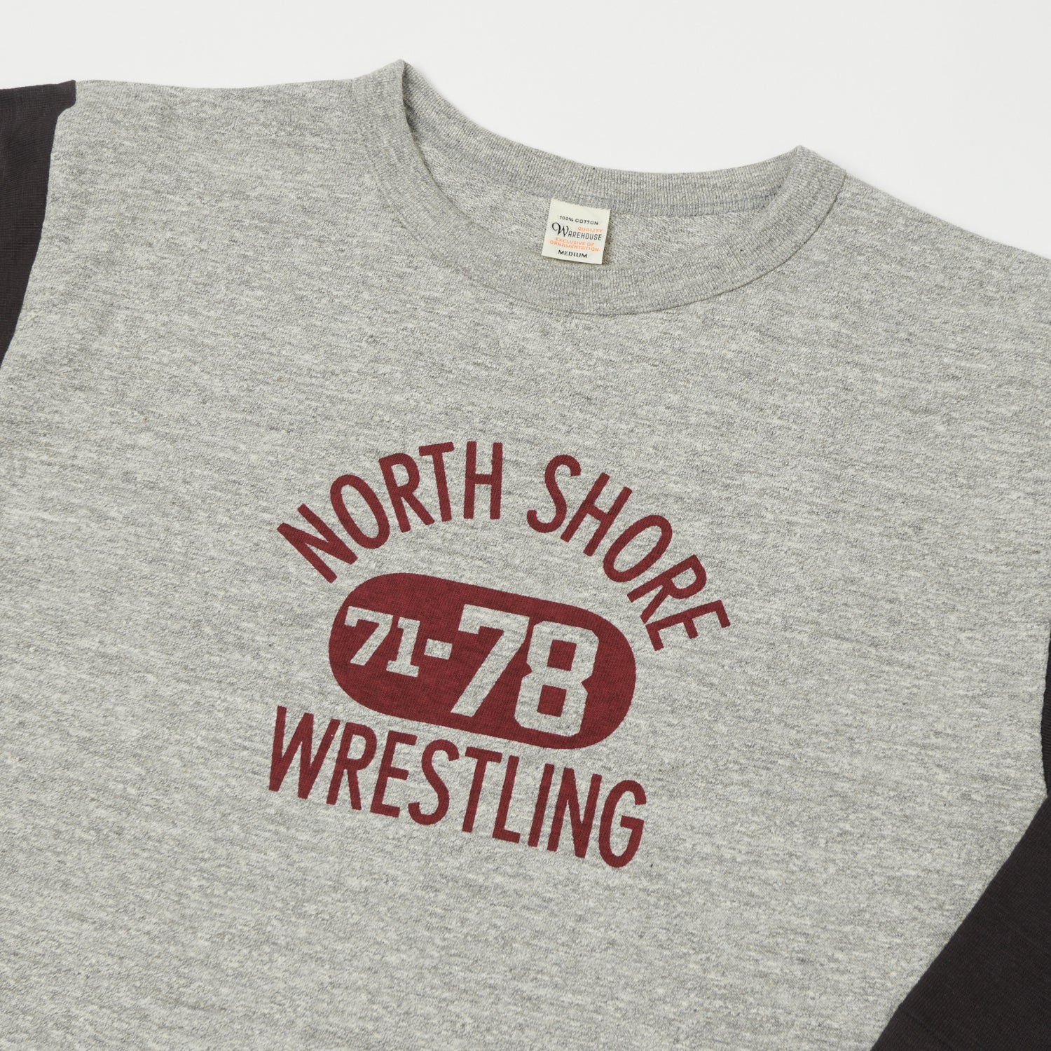 Warehouse & Co 4800 'North Shore' Baseball T-Shirt - Heather Grey/Black
