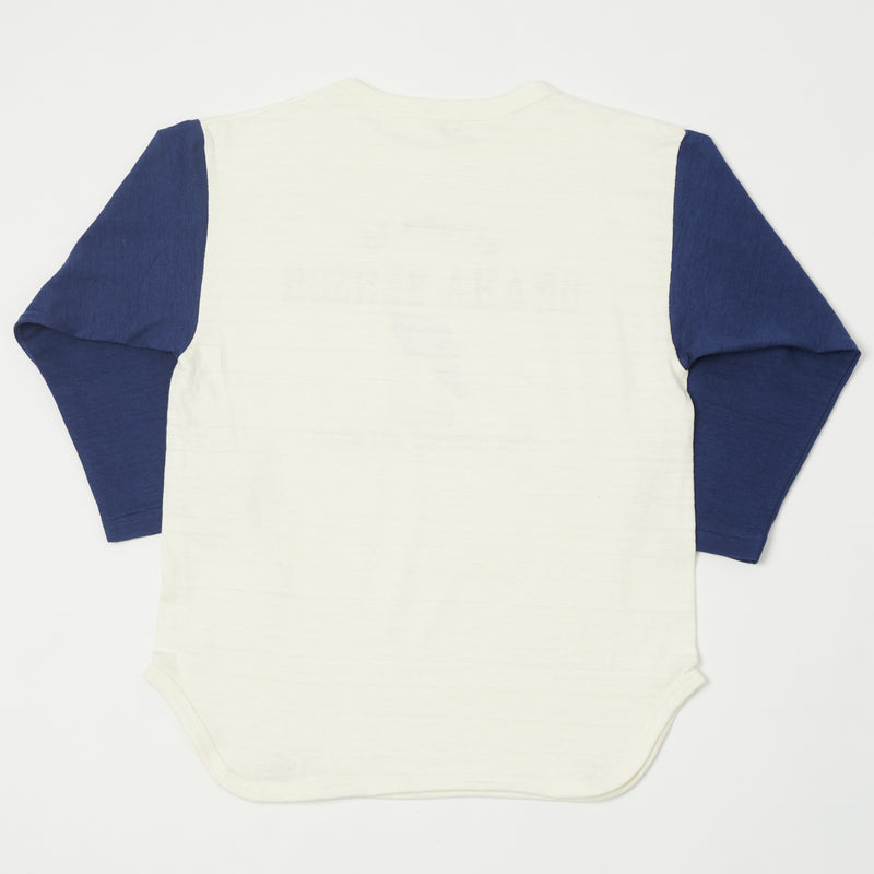 Warehouse 4800 'Omaha Benson' Baseball Tee - Cream/Navy