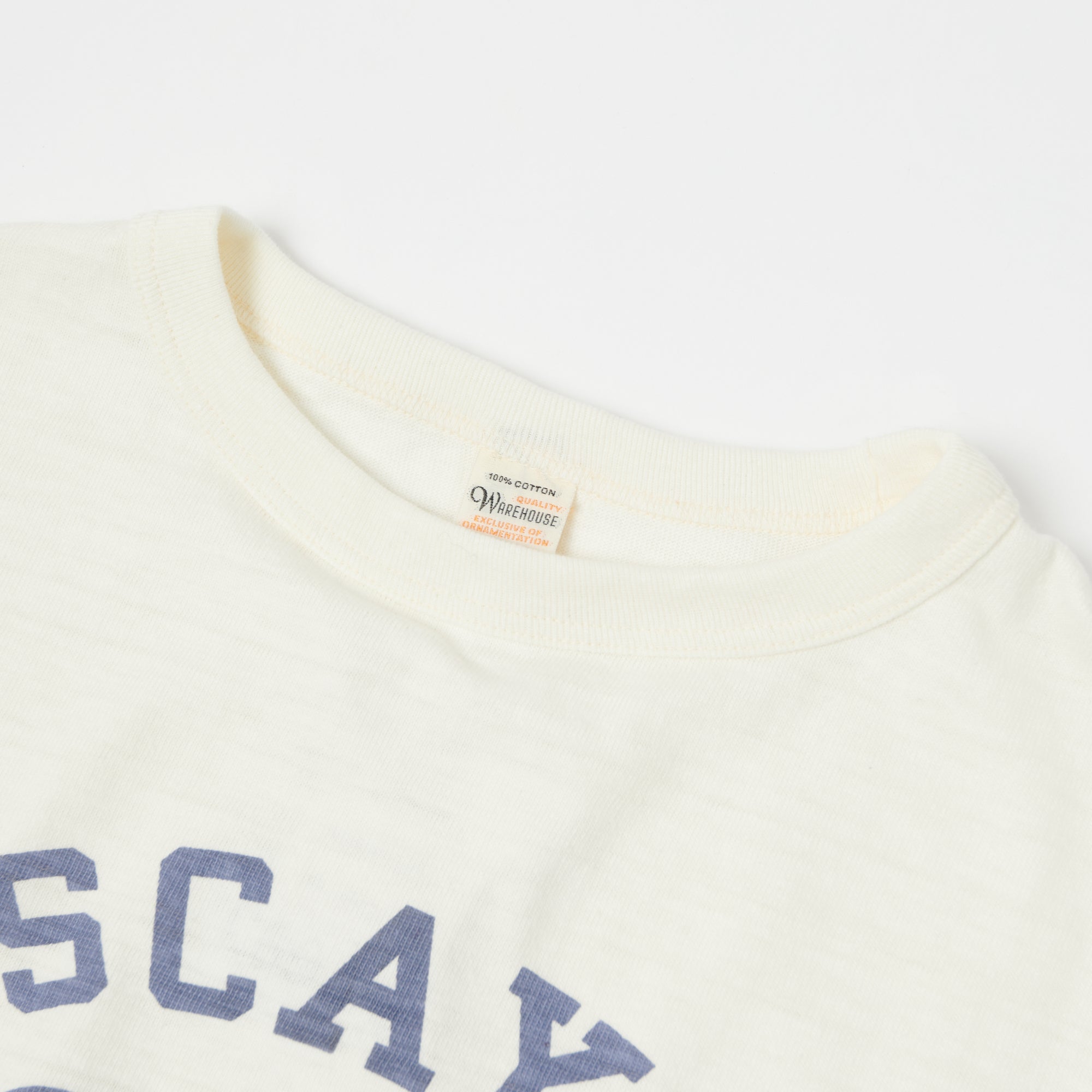 Warehouse & Co 4800 'Biscayne' Baseball T-Shirt - Cream/Bordeaux