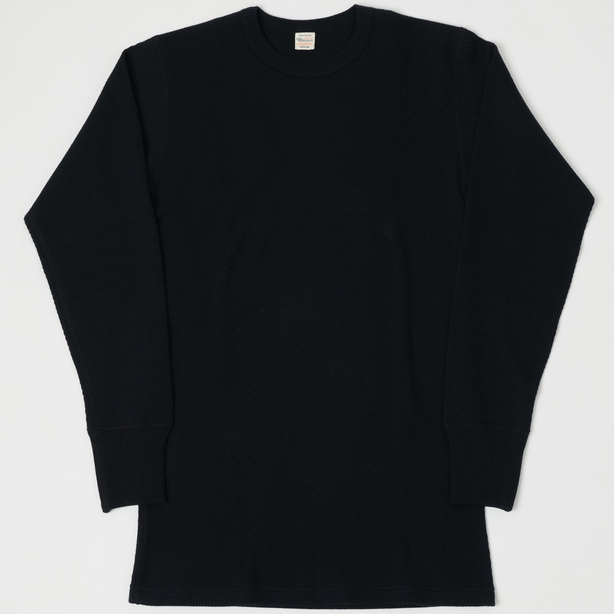 Warehouse & Co 5903 Waffle Knit Thermal T-Shirt - Black