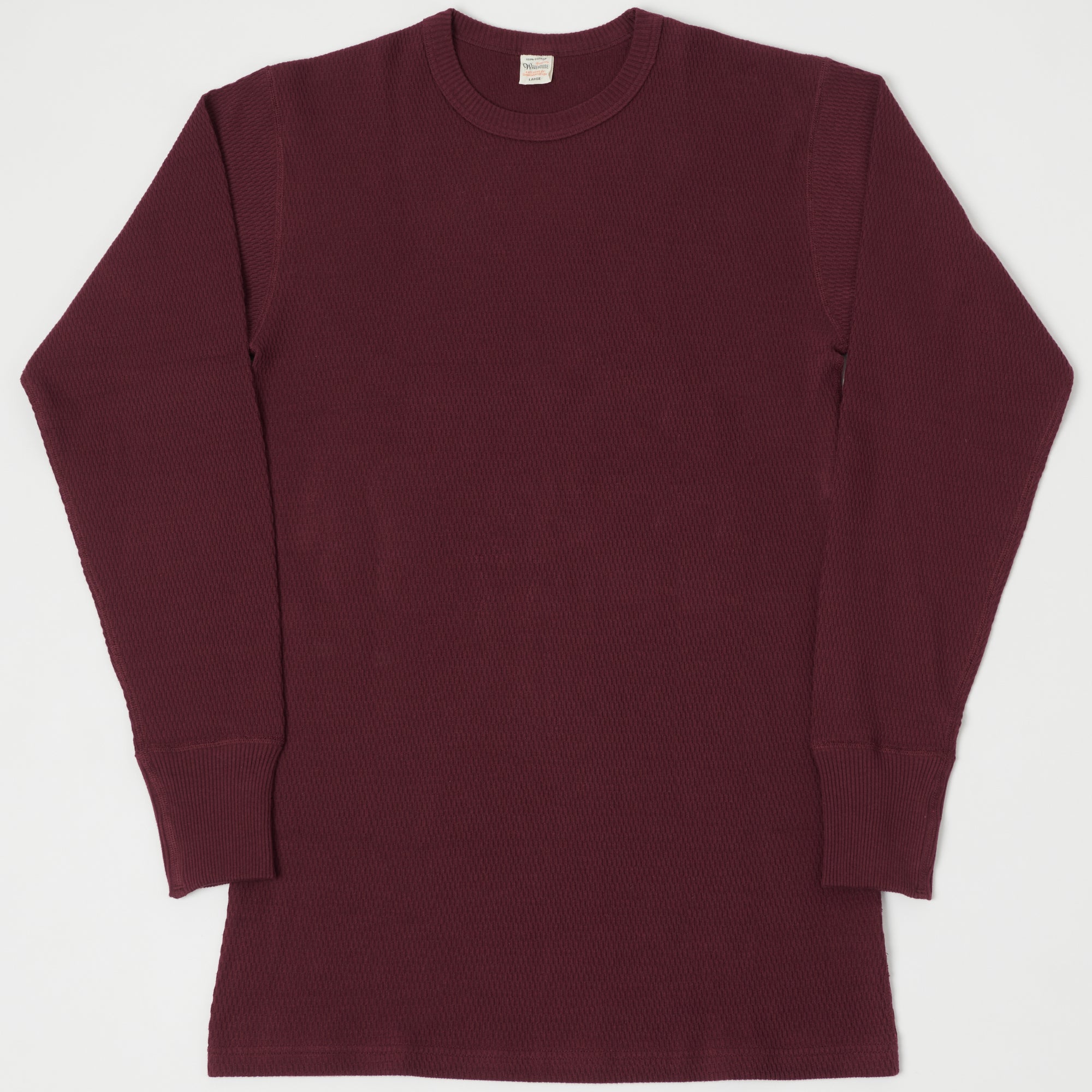 Warehouse & Co 5903 Waffle Knit Thermal T-Shirt - Bordeaux