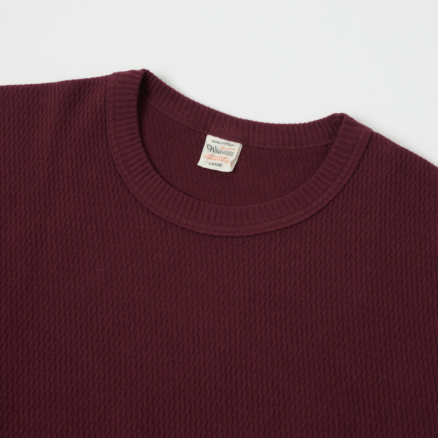 Warehouse & Co 5903 Waffle Knit Thermal T-Shirt - Bordeaux