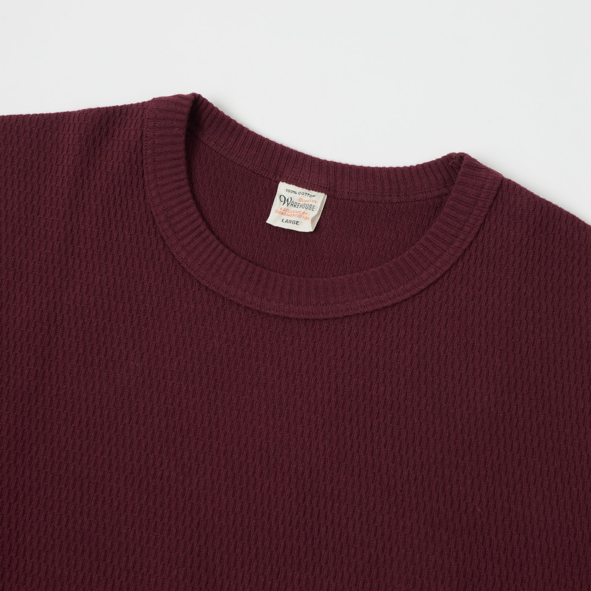 Warehouse & Co 5903 Waffle Knit Thermal T-Shirt - Bordeaux
