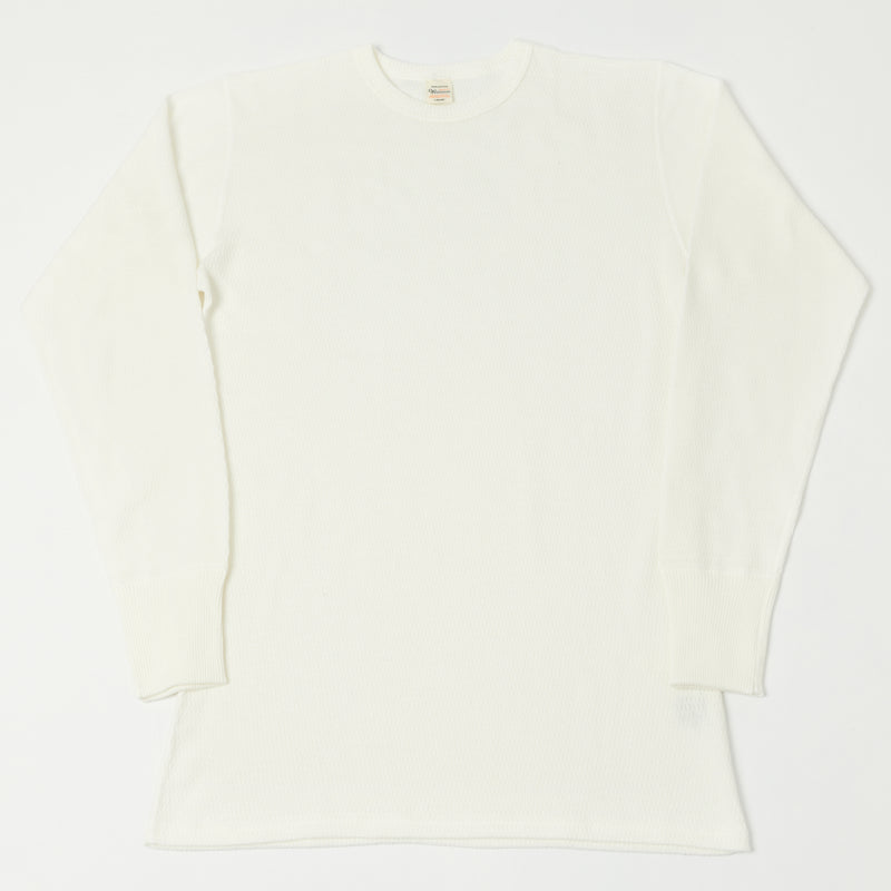 waffle knit crew neck shirt