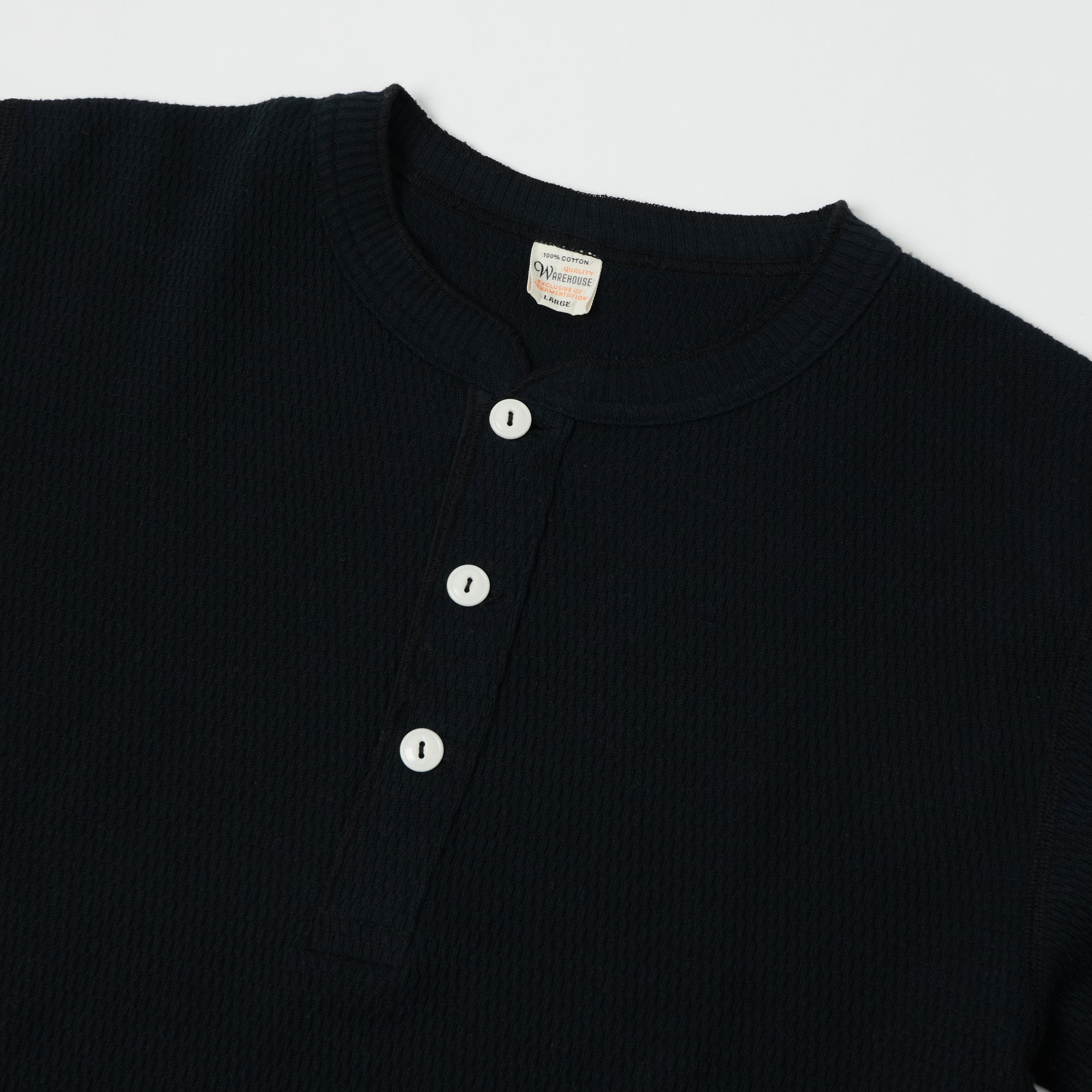 Warehouse & Co 5904 Waffle Knit Thermal Henley - Black – SON OF A STAG
