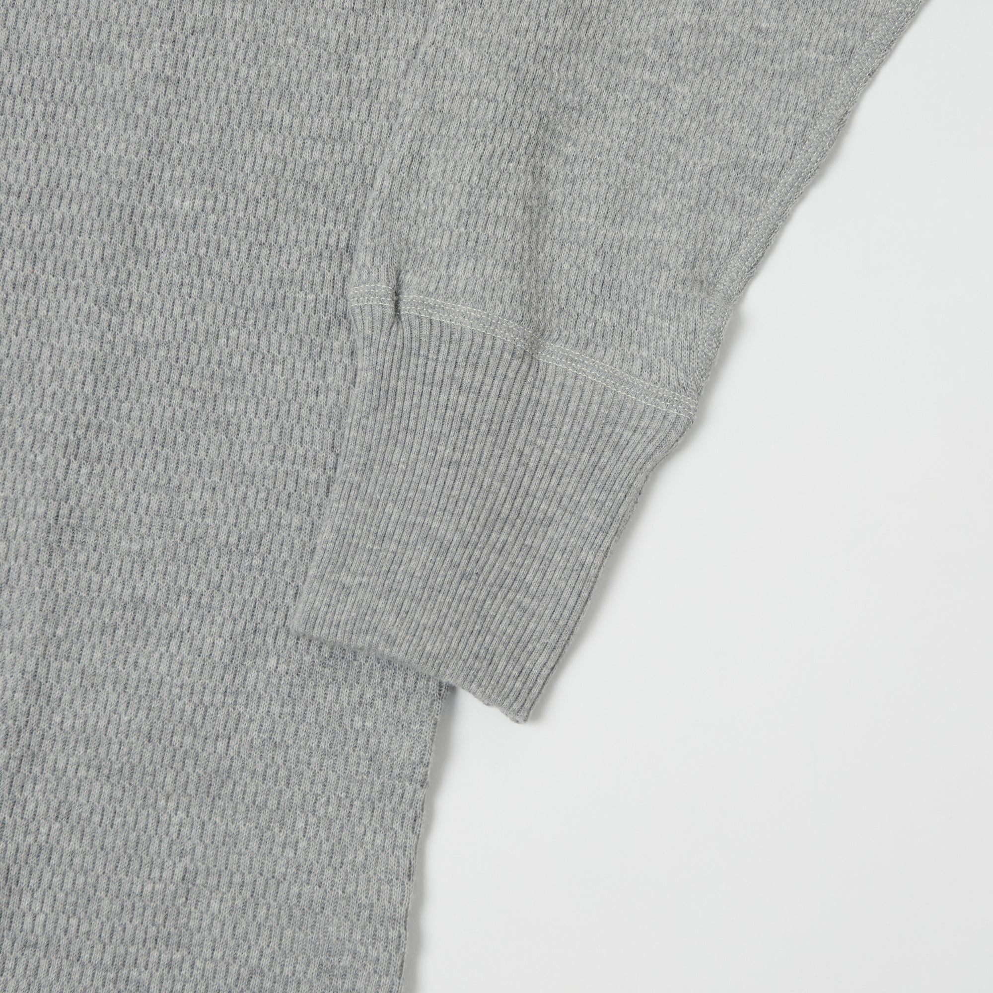 Warehouse & Co 5904 Waffle Knit Thermal Henley - Heather Grey