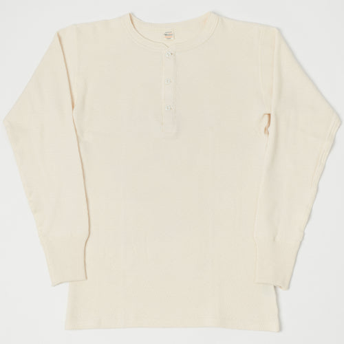 Warehouse & Co 5904 Waffle Knit Thermal Henley - Ecru