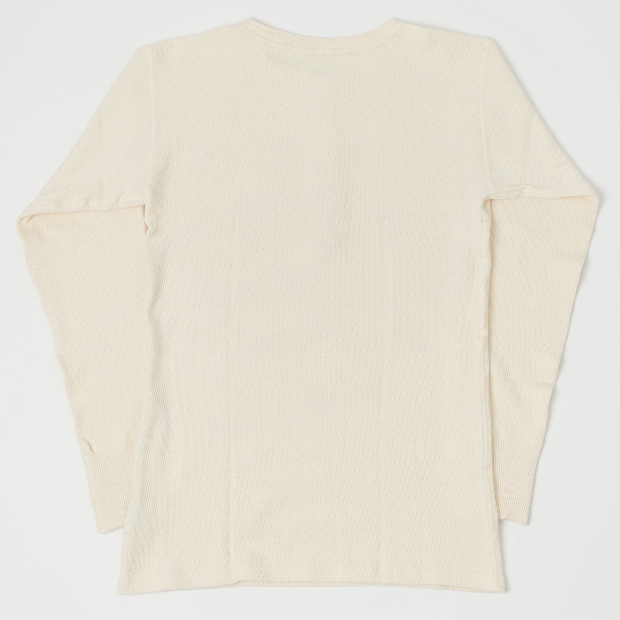 Warehouse & Co 5904 Waffle Knit Thermal Henley - Ecru