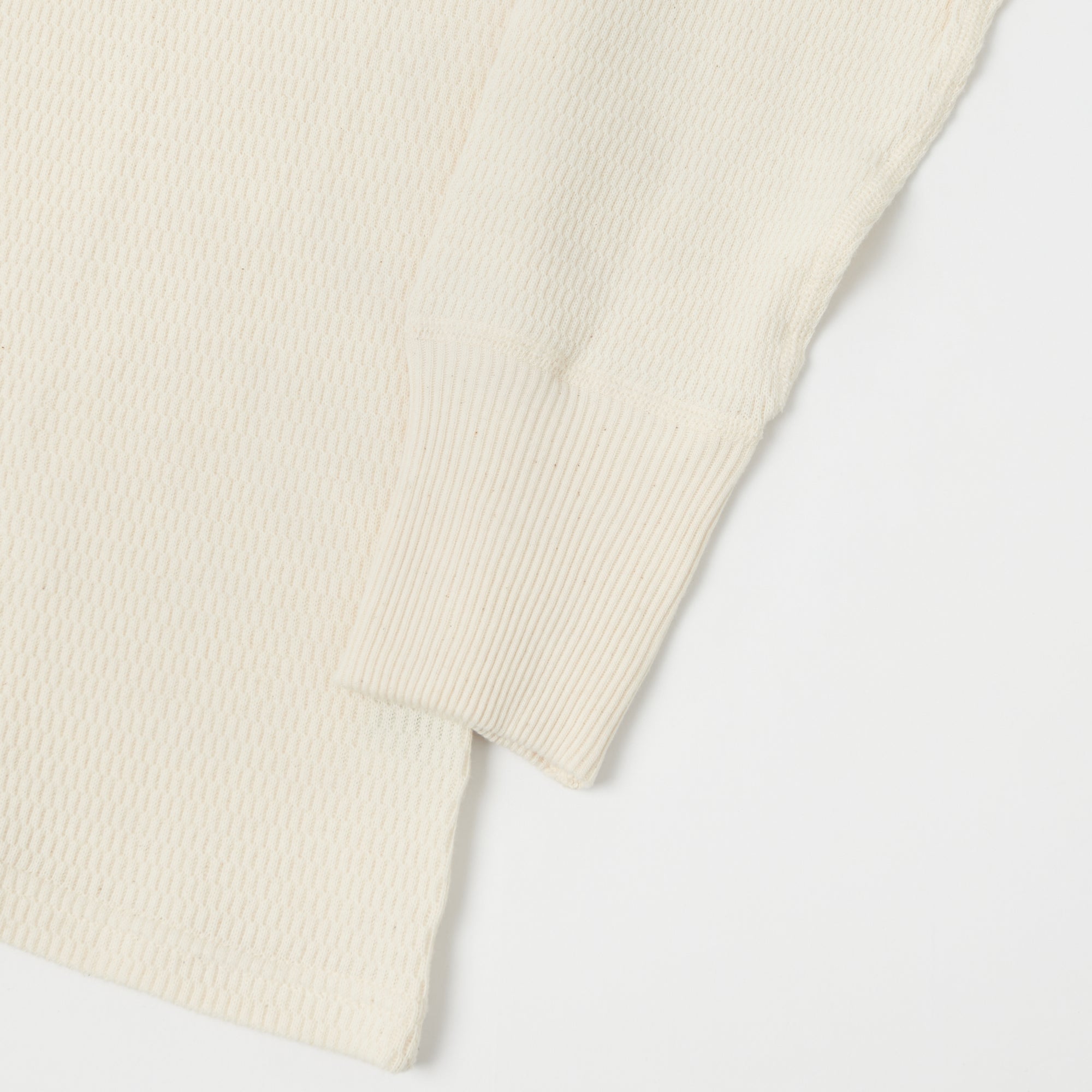 Warehouse & Co 5904 Waffle Knit Thermal Henley - Ecru