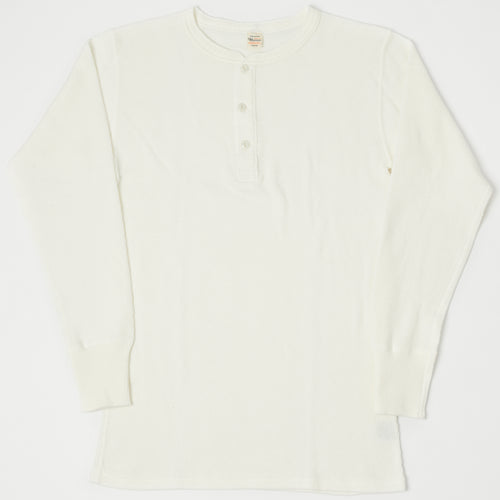 Warehouse & Co 5904 Waffle Knit Thermal Henley - Off White