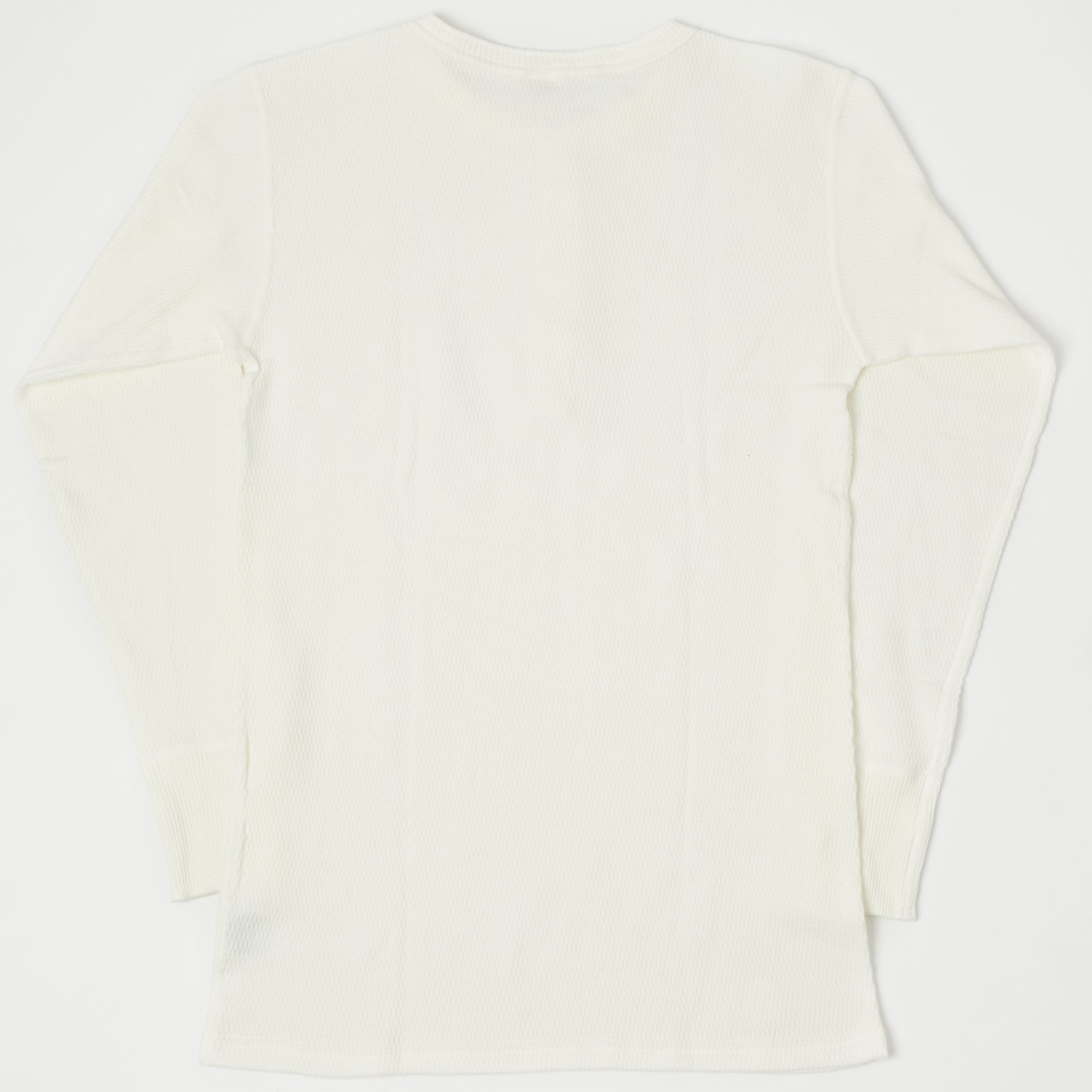 Warehouse & Co 5904 Waffle Knit Thermal Henley - Off White