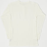 Warehouse 5904 LS Waffle Knit Henley - Off White
