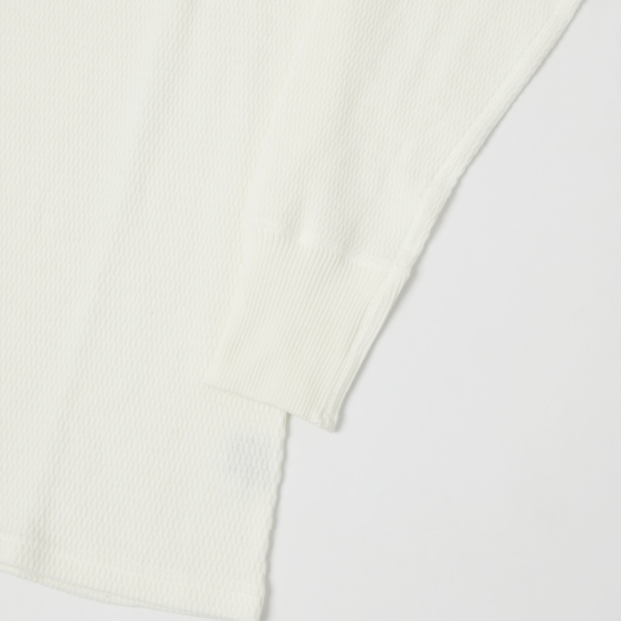 Warehouse & Co 5904 Waffle Knit Thermal Henley - Off White