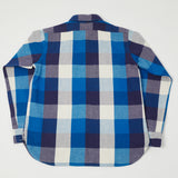 Warehouse 3104 'D Pattern' Check Flannel Shirt - Blue