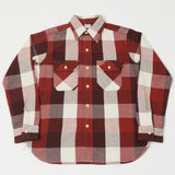 Warehouse & Co 3104 'D Pattern' Check Flannel Shirt - Dark Red