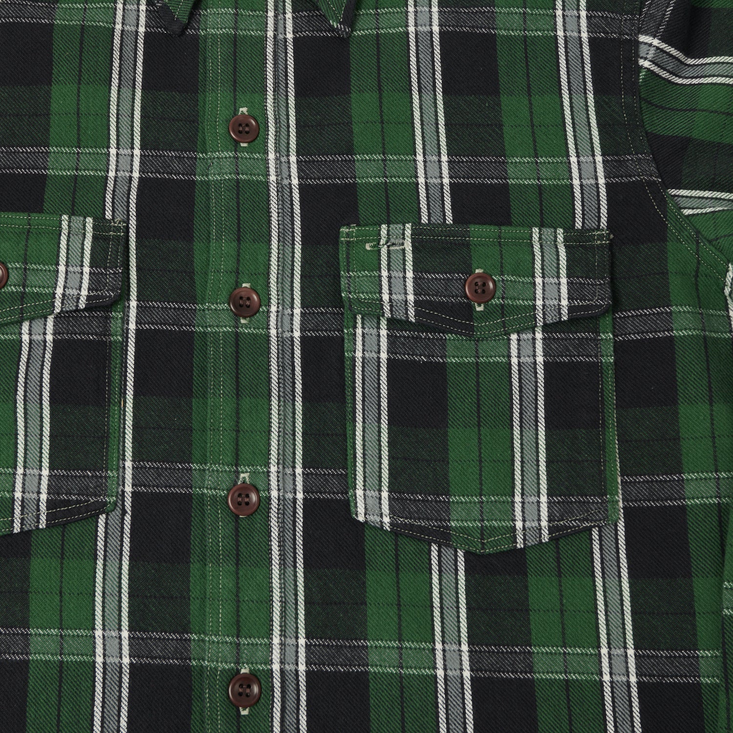 Warehouse & Co 3022 Duck Digger Plaid Flannel Shirt - Green