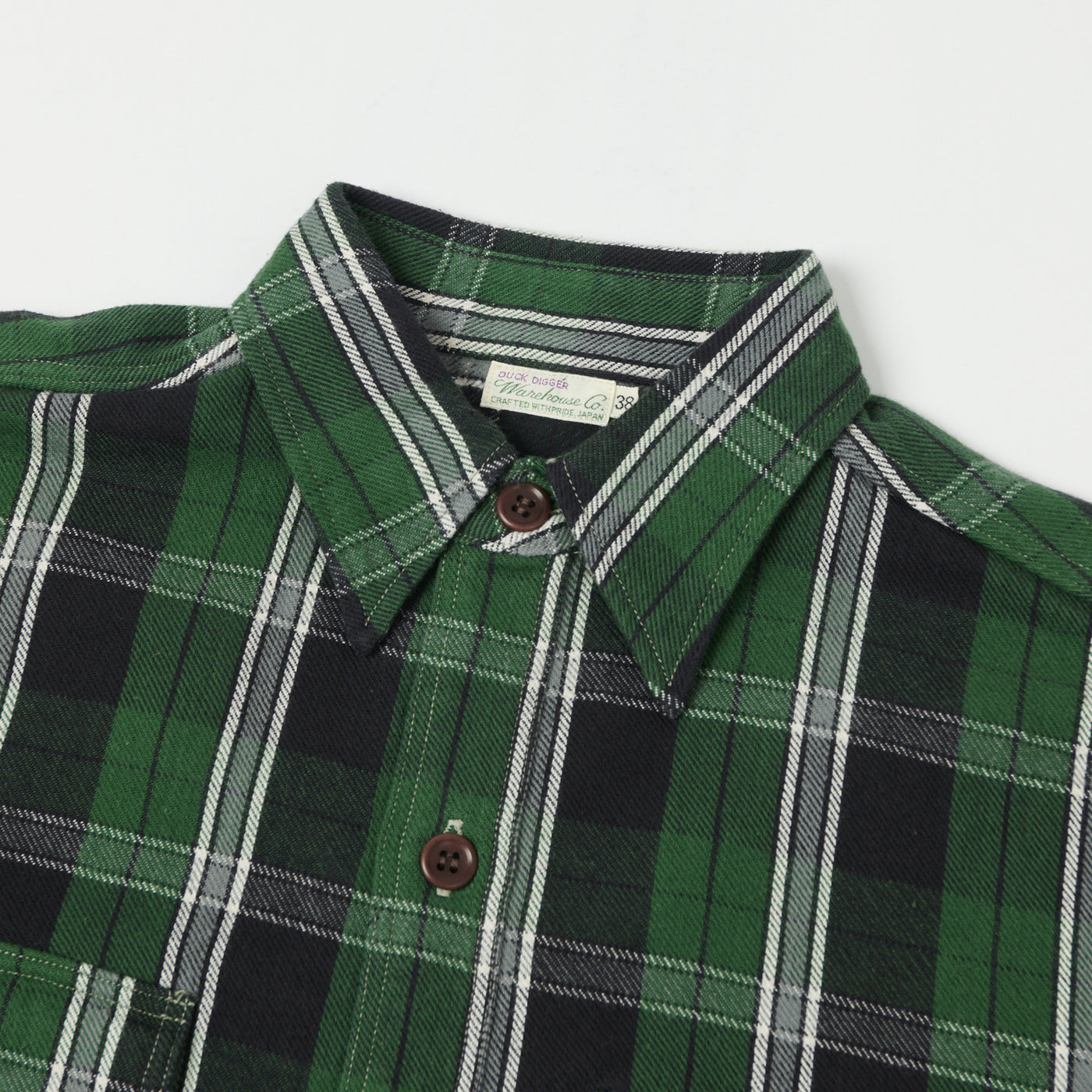 Warehouse & Co 3022 Duck Digger Plaid Flannel Shirt - Green