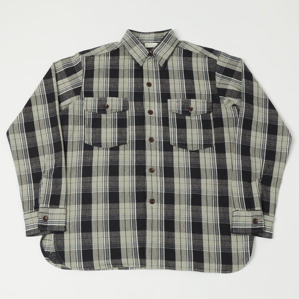 Warehouse 3022 'G Pattern' Check Flannel Shirt - Grey