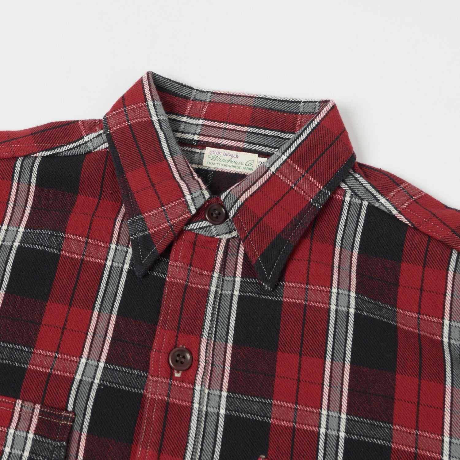 Warehouse & Co 3022 Duck Digger Plaid Flannel Shirt - Dark Red