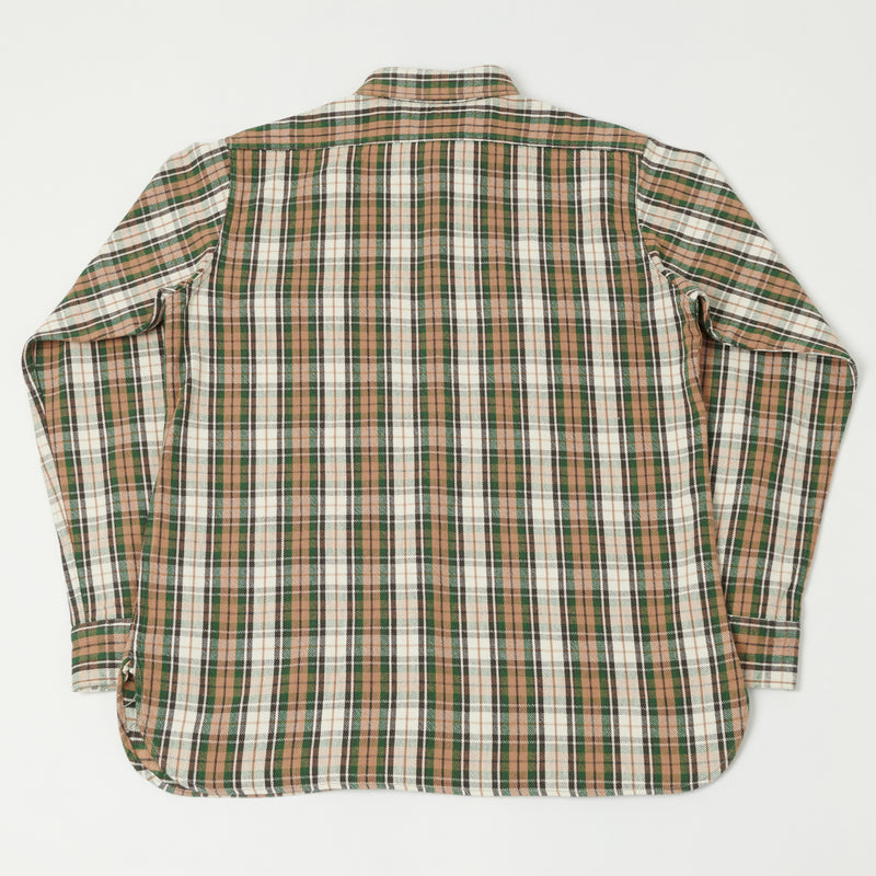 Warehouse 3022 'H Pattern' Check Flannel Shirt - Salmon