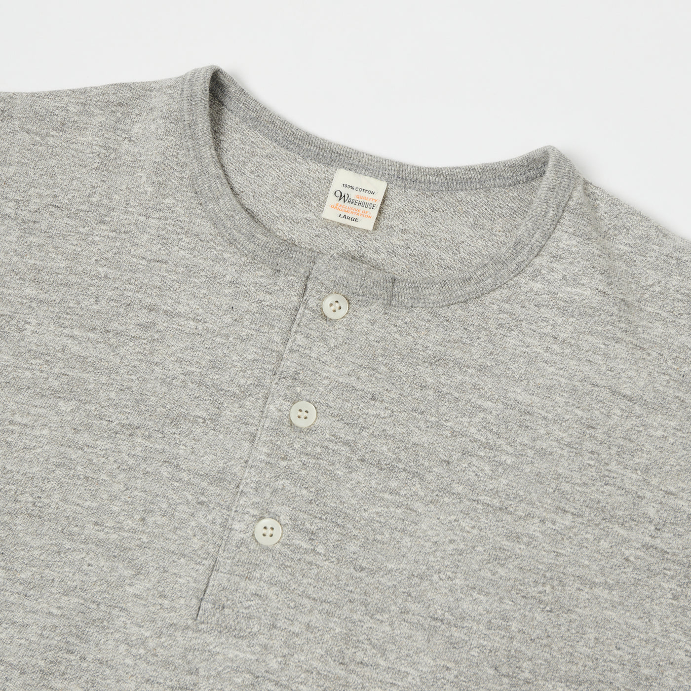 Warehouse & Co 4058 Baseball Henley - Heather Grey/Ash