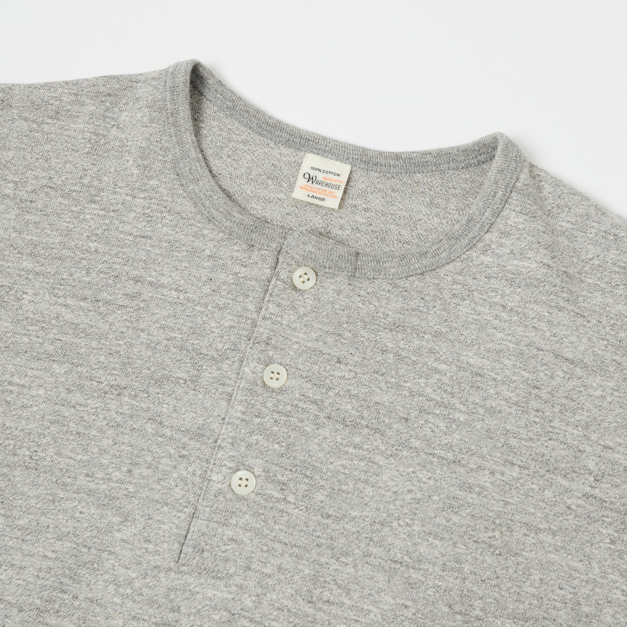 Warehouse & Co 4058 Baseball Henley - Heather Grey/Ash