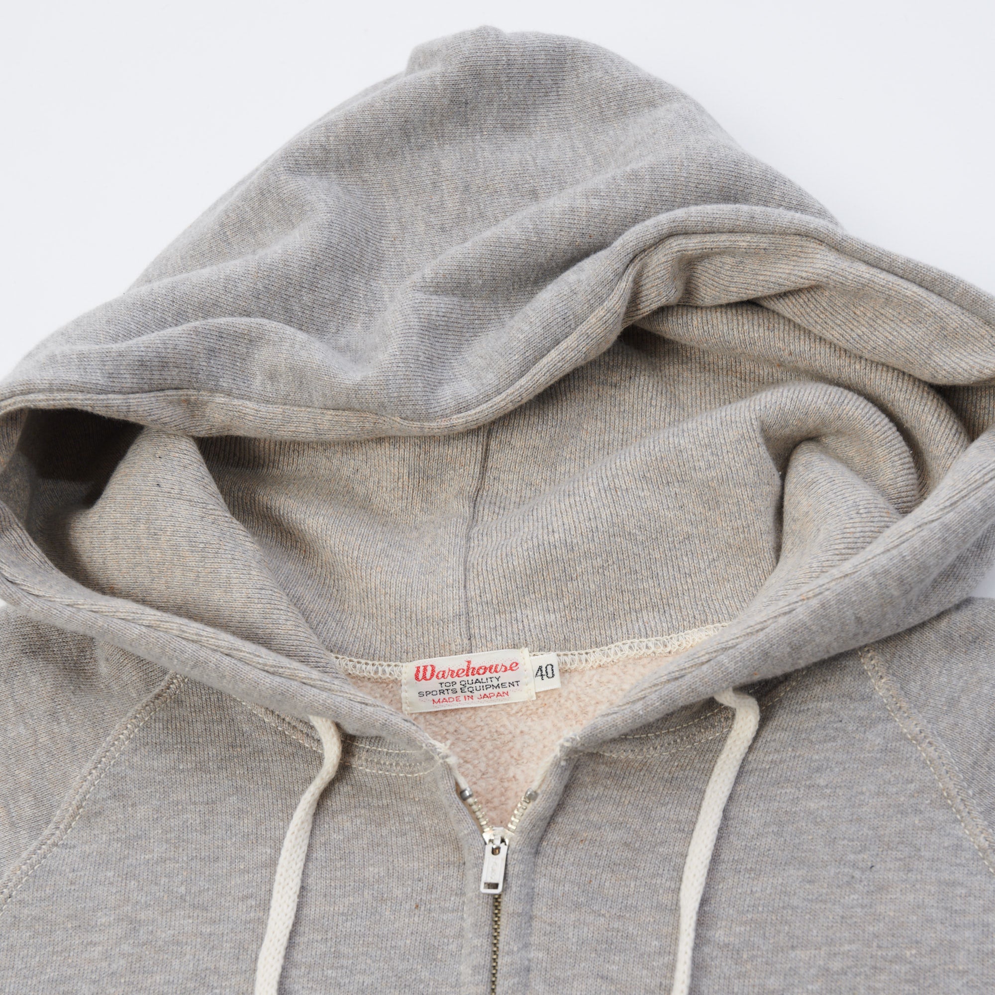Warehouse & Co 451 Raglan Sleeve Full Zip Hoodie - Heather Grey