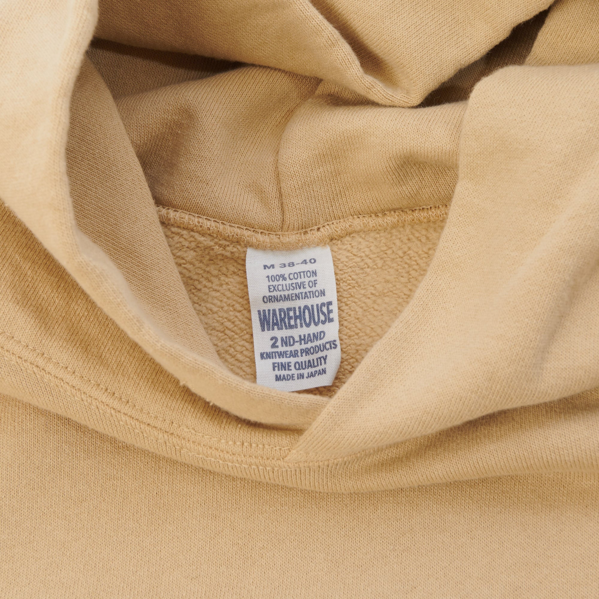 Warehouse & Co 462 Raglan Sleeve Hooded Sweatshirt - Dark Beige