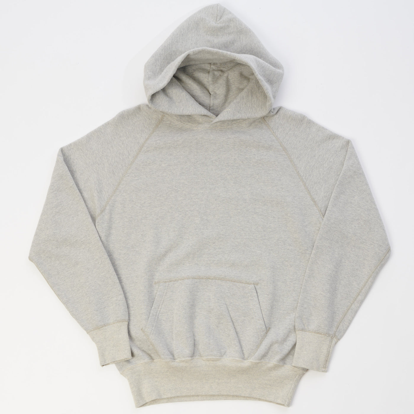Warehouse & Co 462 Raglan Sleeve Hooded Sweatshirt - Heather Grey