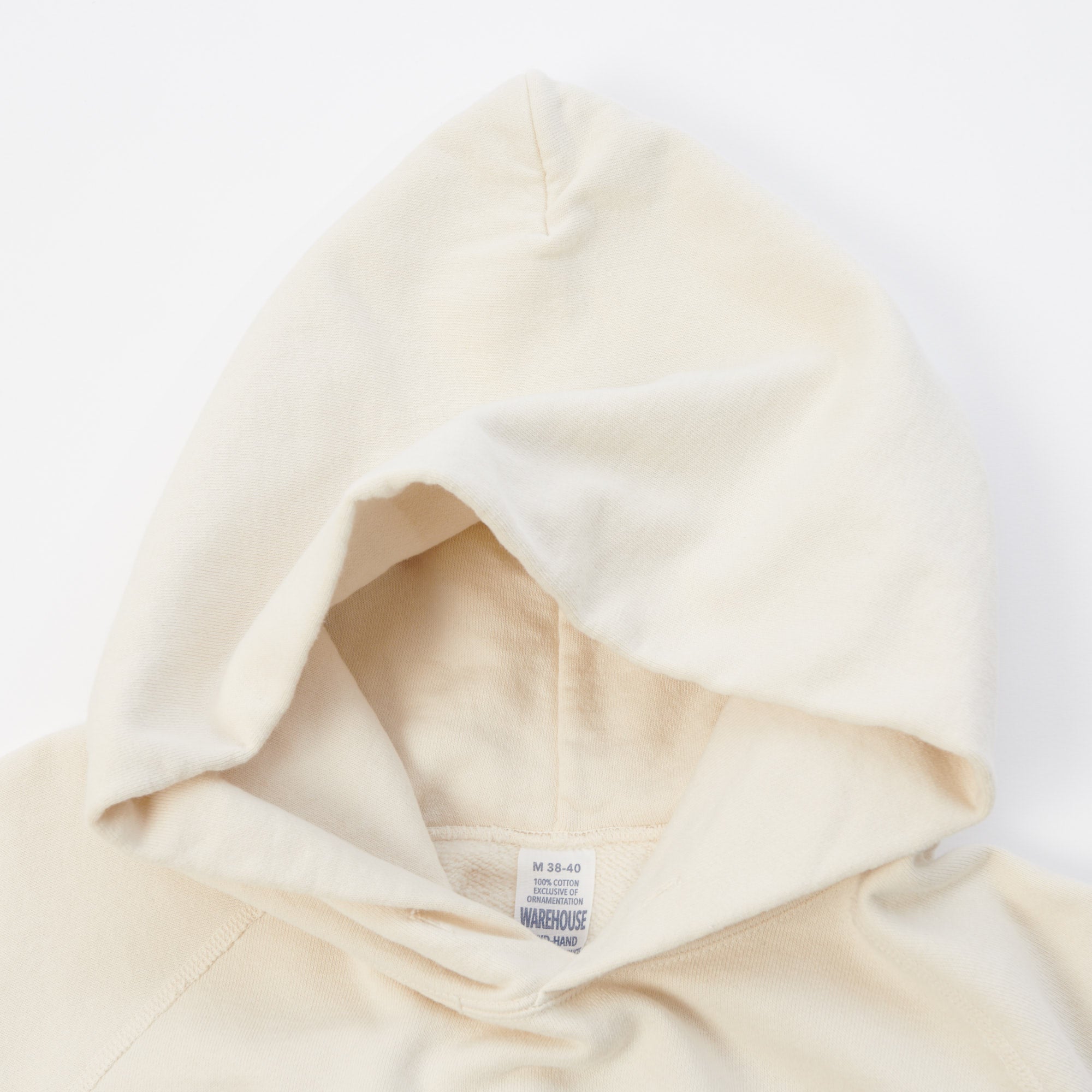 Warehouse & Co 462 Raglan Sleeve Hooded Sweatshirt - Cream
