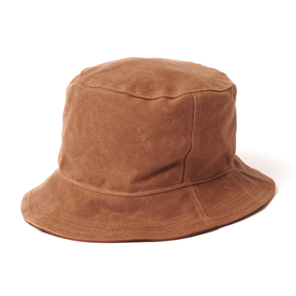 Crown Cap 1-46540 Waxed Cotton Canvas Bucket Hat - Khaki