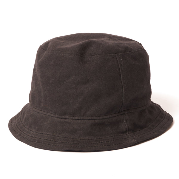 Crown Cap 1-46540 Waxed Cotton Canvas Bucket Hat - Graphite